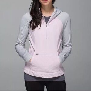 Lululemon Light Pink & Grey Let's Get Visible Hoodie Reflective Womens Size 6